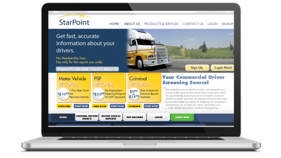 Starpoint Driver Screening E-Commerce Website Development & SEO